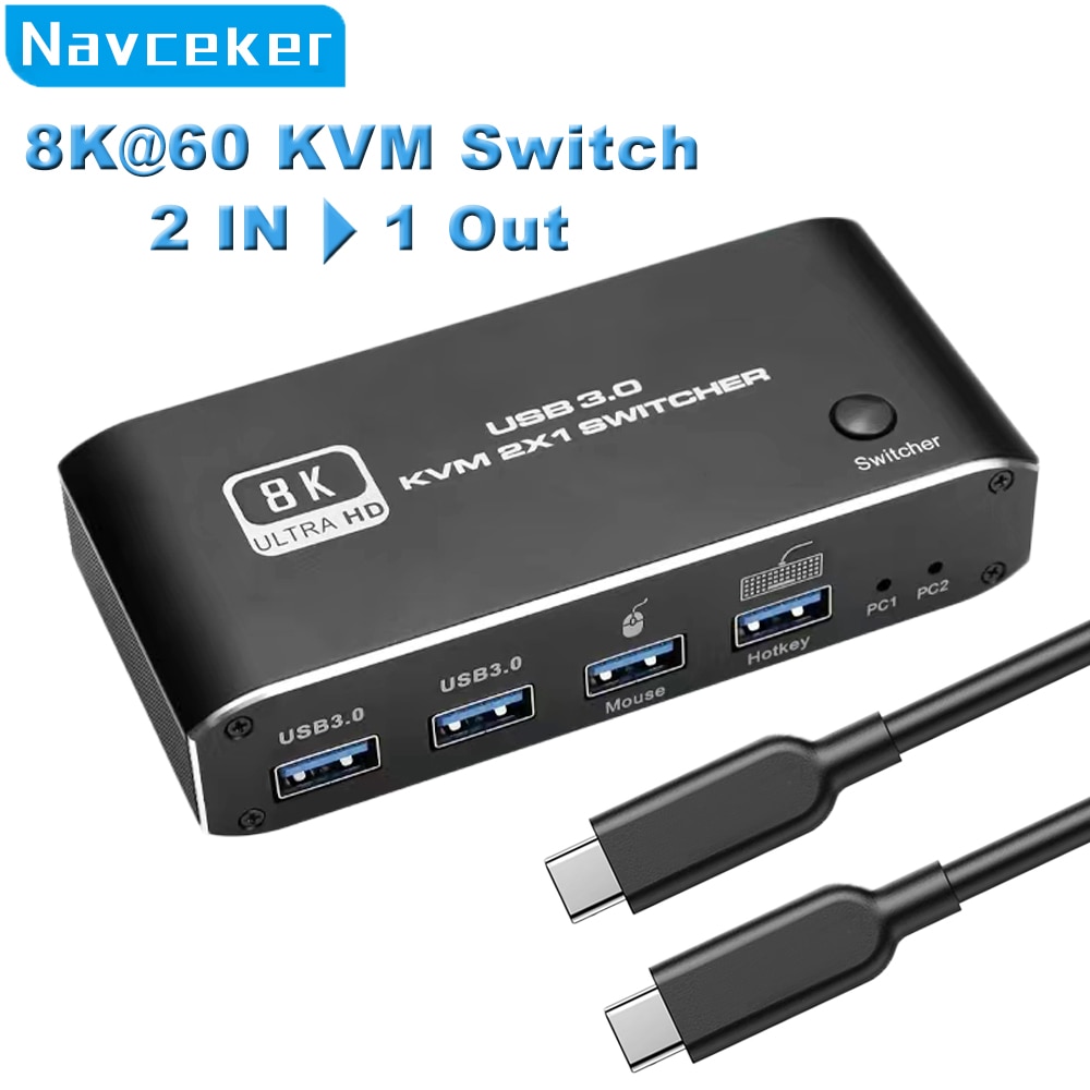 Navceker-HDMI 2.1 KVM ġ, 4K 120Hz HDMI USB 3..